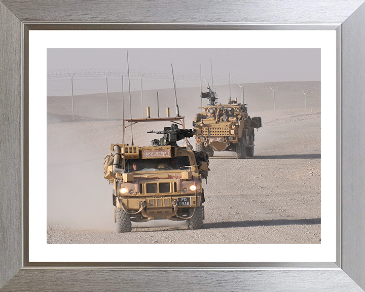 RAF Regiment in Jackal and Panther patrol vehicles Photo Print - Royal Air Force Hampshire Prints 10 x 8 Silver Frame Yes