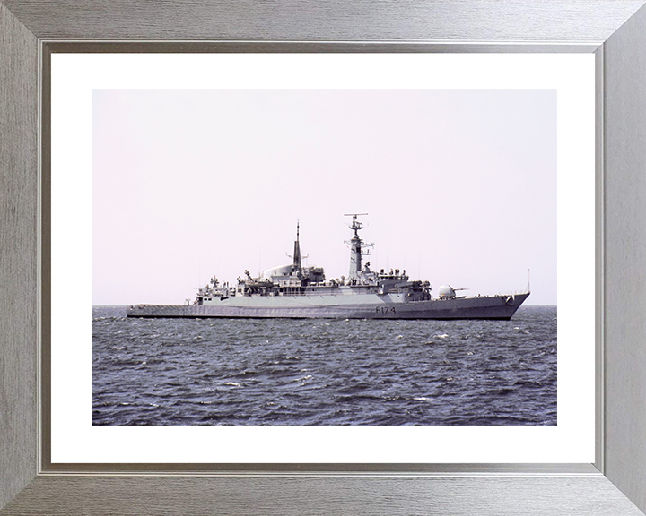 HMS Alacrity (F174) Royal Navy Type 21 Frigate Starboard Beam View Photo Print Wall Art Naval Decor Posters, Prints, & Visual Artwork Hampshire Prints 10 x 8 Silver Frame Yes