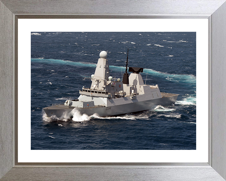 HMS Diamond (D34) Photo Print - At Sea June 2012 - Royal Navy Type 45 Destroyer Posters, Prints, & Visual Artwork Hampshire Prints 10 x 8 Silver Frame Yes