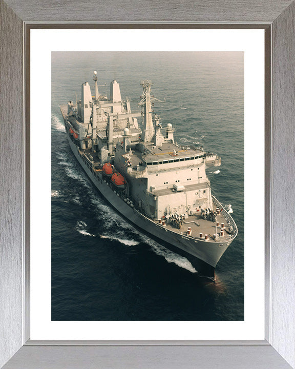 RFA Fort George (A388) Photo Print - From Above - Royal Fleet Auxiliary Fort Class Tanker Hampshire Prints 10 x 8 Silver Frame Yes