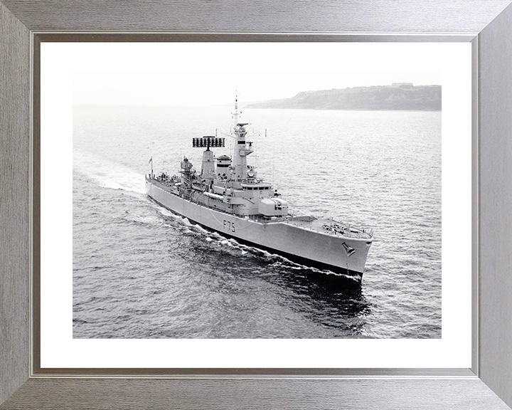 HMS Charybdis (F75) Royal Navy Leander Class Frigate High Starboard Bow View Photo Print Wall Art Decor Posters, Prints, & Visual Artwork Hampshire Prints 10 x 8 Silver Frame Yes