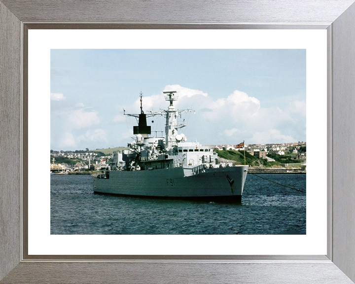 HMS Brazen (F91) Royal Navy Type 22 Frigate At A Buoy Photo Print Wall Art Decor Posters, Prints, & Visual Artwork Hampshire Prints 10 x 8 Silver Frame Yes