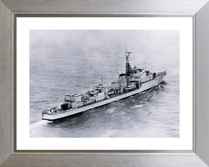 HMS Carron (D30) Photo Print - at sea - Royal Navy C Class Destroyer Posters, Prints, & Visual Artwork Hampshire Prints 10 x 8 Silver Frame Yes