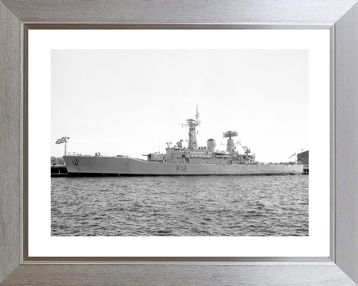 HMS Achilles (F12) Royal Navy Leander Class Frigate Photo Print Warship Decor Wall Art Posters, Prints, & Visual Artwork Hampshire Prints 10 x 8 Silver Frame Yes