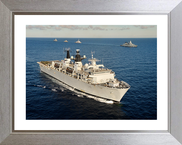 HMS Bulwark (L15) Royal Navy Albion Class Amphibious Ship Task Group Photo Print Wall Art Decor Posters, Prints, & Visual Artwork Hampshire Prints 10 x 8 Silver Frame Yes