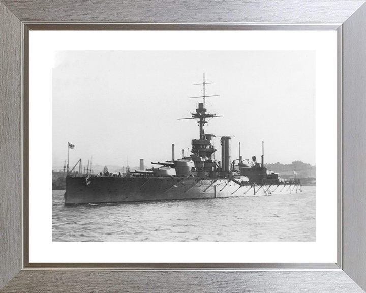 HMS Ajax (1912) Royal Navy V Class Battleship Photo Print Warship Wall Art Posters, Prints, & Visual Artwork Hampshire Prints 10 x 8 Silver Frame Yes