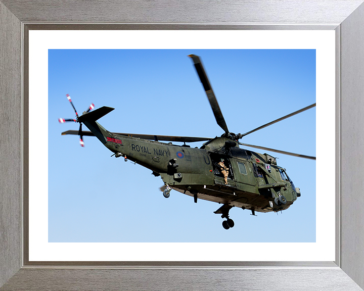 Sea King Mark 7 Jungle Jim Helicopter Helmand 2009 Photo Print - Royal Navy Aircraft Posters, Prints, & Visual Artwork Hampshire Prints 10 x 8 Silver Frame Yes