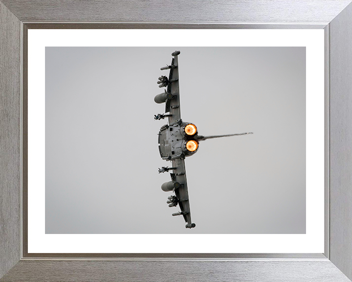RAF Typhoon FGR4 over RAF Fairford Photo Print - Royal Air Force Aircraft Hampshire Prints 10 x 8 Silver Frame Yes