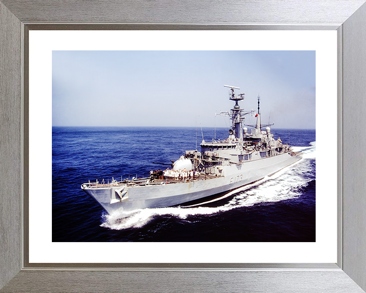 HMS Arrow (F173) Royal Navy Type 21 Frigate Underway Photo Print Wall Art Decor Posters, Prints, & Visual Artwork Hampshire Prints 10 x 8 Silver Frame Yes