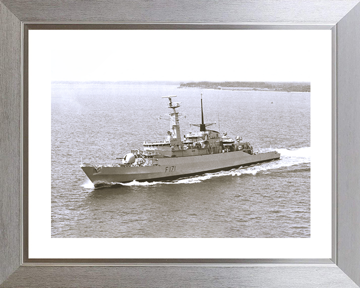 HMS Active (F171) Royal Navy Type 21 Frigate Photo Print Warship Wall Art Posters, Prints, & Visual Artwork Hampshire Prints 10 x 8 Silver Frame Yes