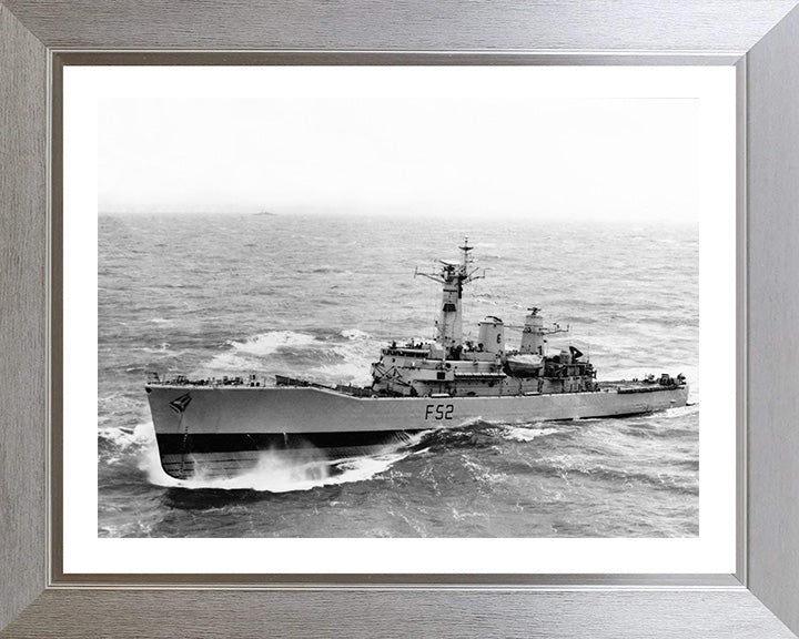 HMS Juno (F52) Photo Print - At Sea - Royal Navy Leander Class Frigate Hampshire Prints 10 x 8 Silver Frame Yes