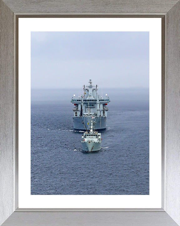 RFA Wave Knight (A389) Photo Print - Bow View at Sea - Royal Fleet Auxiliary Wave Class Tanker Hampshire Prints 10 x 8 Silver Frame Yes