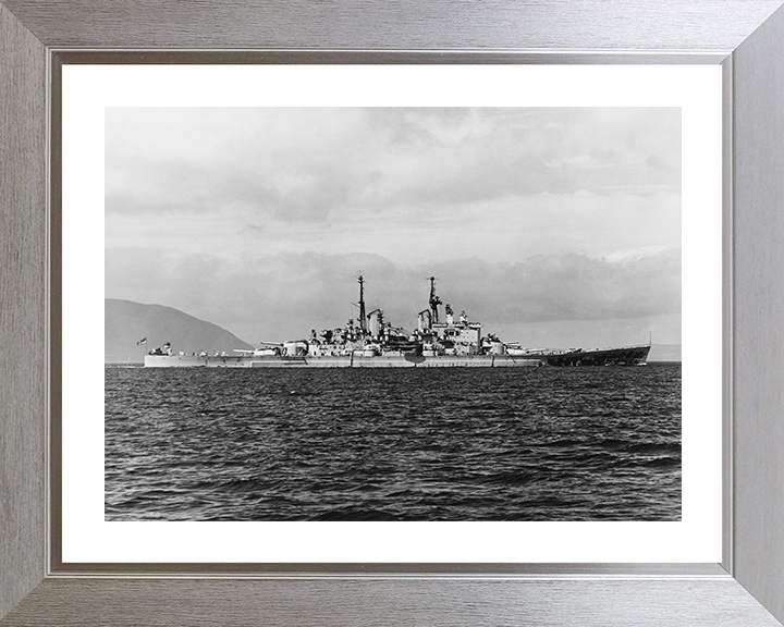 HMS Vanguard (23) Photo Print - South Africa 1947 - Royal Navy Fast Battleship Hampshire Prints 10 x 8 Silver Frame Yes