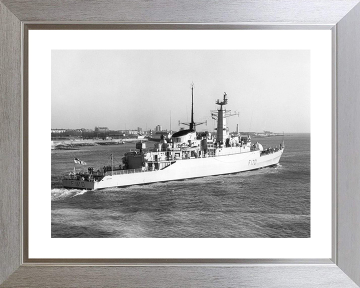 HMS Antelope (F170) Royal Navy Type 21 Frigate Starboard Quarter View Photo Print Wall Art Decor Posters, Prints, & Visual Artwork Hampshire Prints 10 x 8 Silver Frame Yes