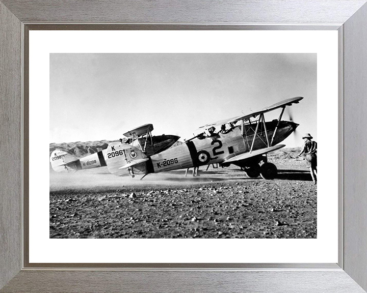 RAF Hawker Hart light Bombers in Pakistan 1938 Photo Print - Royal Air Force Aircraft Posters, Prints, & Visual Artwork Hampshire Prints 10 x 8 Silver Frame Yes
