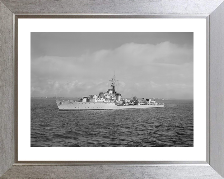 HMS Zephyr (R19) Photo Print - Spithead 1952 - Royal Navy Z Class Destroyer Hampshire Prints 10 x 8 Silver Frame Yes