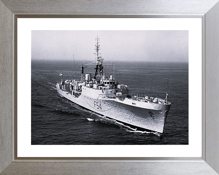 HMS Hardy (F54) Photo Print - At Sea 1967 - Royal Navy Blackwood Class Frigate Hampshire Prints 10 x 8 Silver Frame Yes