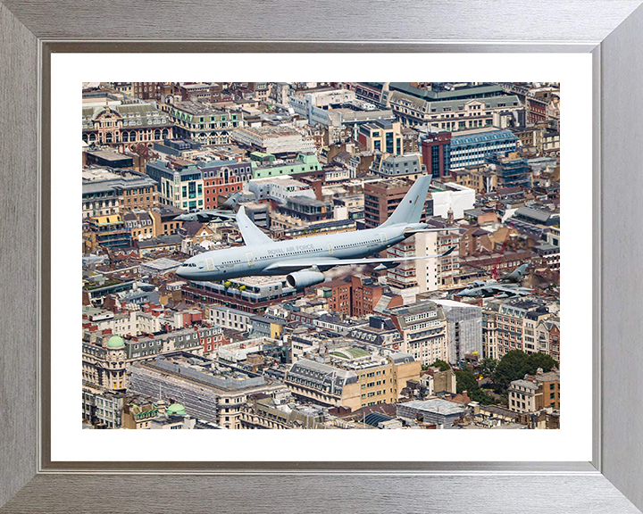 RAF Voyager and Tornado GR4’s over London Photo Print - Royal Air Force Aircraft Hampshire Prints 10 x 8 Silver Frame Yes