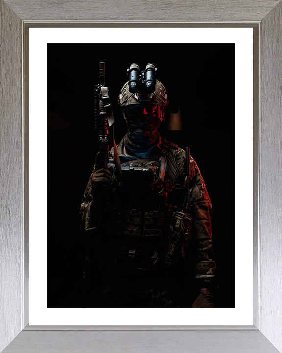 Soldier Portrait Photo Print - British Army Hampshire Prints 10 x 8 Silver Frame Yes