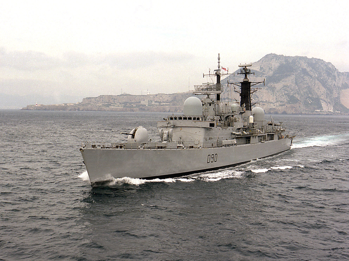 HMS Southampton (D90) Photo Print - Off Gibraltar 1997 - Royal Navy Type 42 Destroyer