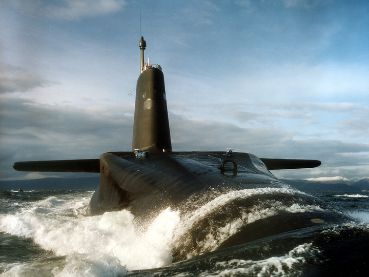 HMS Vanguard (S28) Photo Print - On The Clyde 1992 - Royal Navy Vanguard Class Submarine