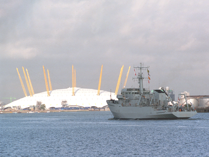 HMS Roebuck (H130) Photo Print - Millenium Dome - Royal Navy Coastal Survey Vessel