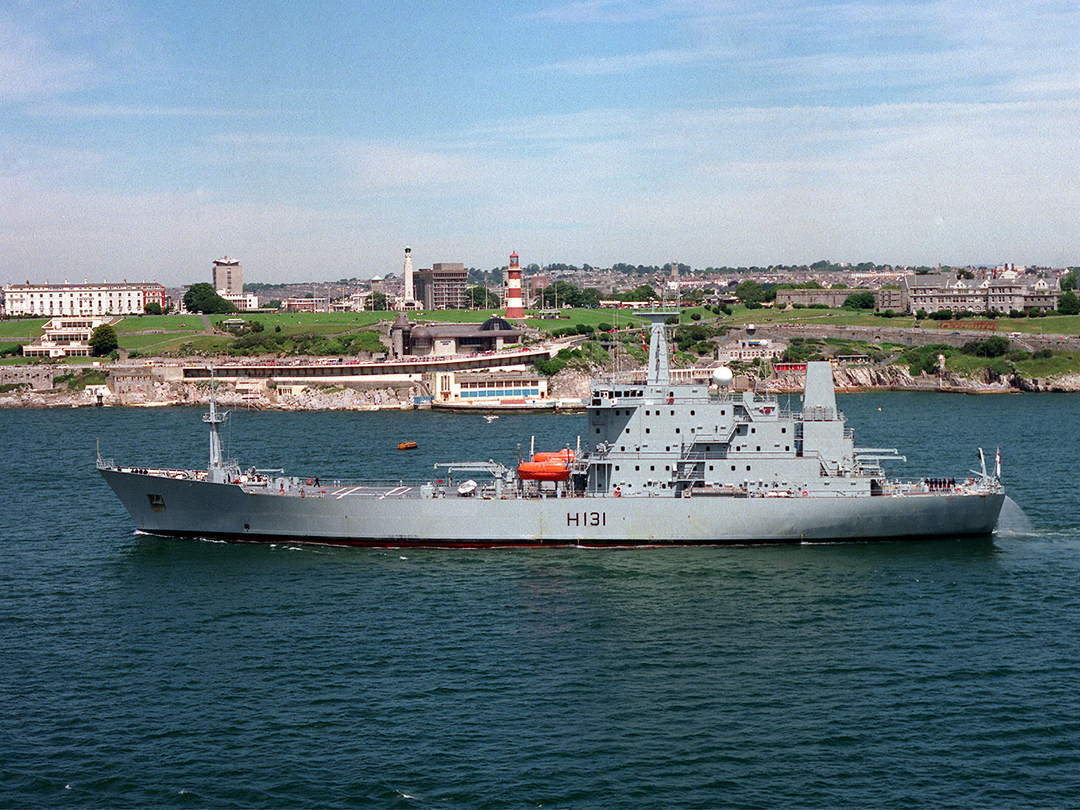HMS Scott (H131) Photo Print - Off Plymouth - Royal Navy Ocean Survey Vessel