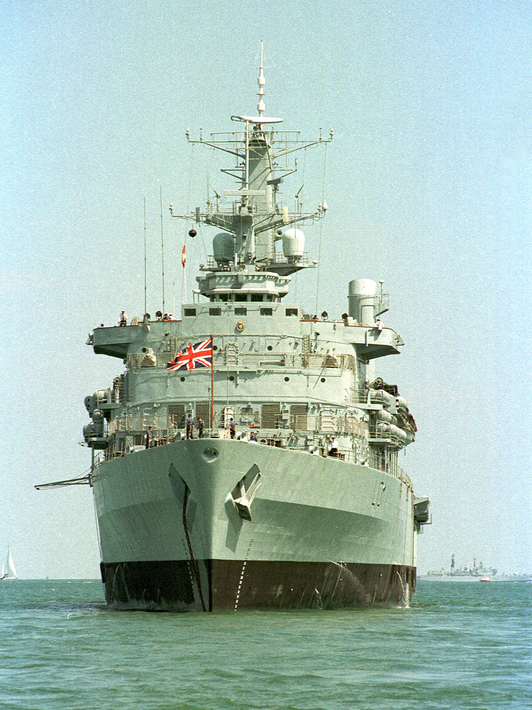 HMS Fearless (L10) Photo Print - At Anchor 2001 - Royal Navy Fearless Class Landing Platform Dock