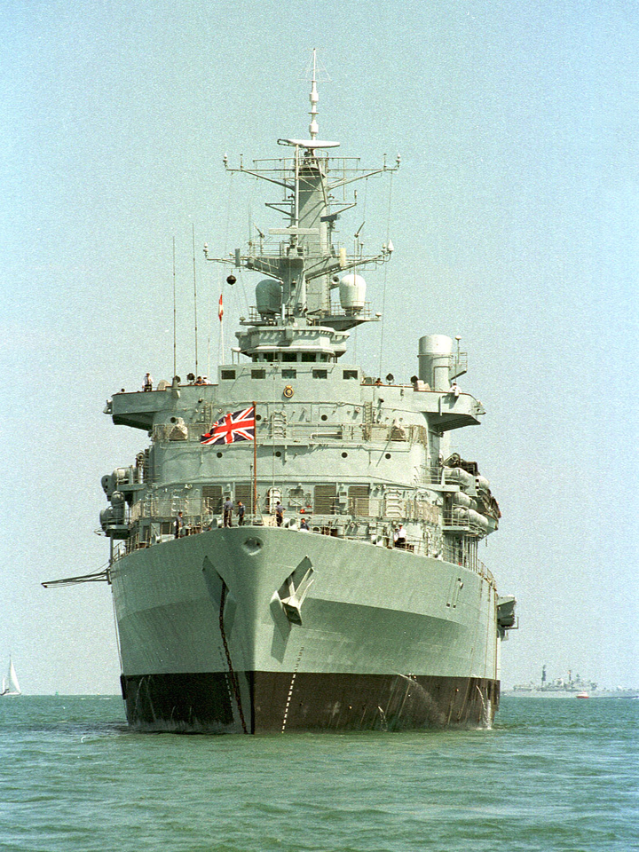 HMS Fearless (L10) Photo Print - At Anchor 2001 - Royal Navy Fearless Class Landing Platform Dock