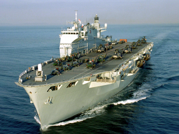 HMS Ocean (L12) Photo Print - Mediteranean 2001 - Royal Navy Landing Platform Helicopter