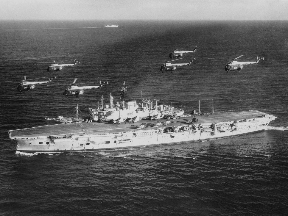 HMS Ark Royal (R09) Royal Navy Audacious Class Aircraft Carrier Whirlwind Flyover 1960 Photo Print Wall Art Decor Posters, Prints, & Visual Artwork Hampshire Prints 6 x 4 No Frame No