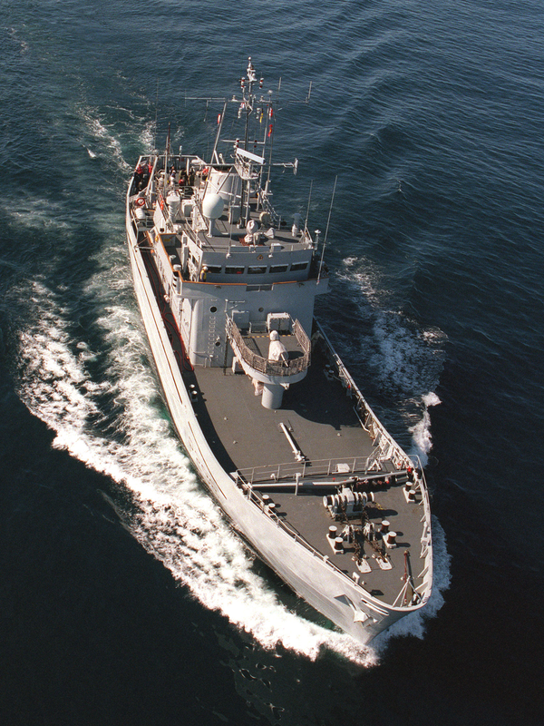 HMS Shetland P298 Island Class Patrol Vessel From Above