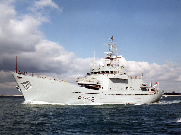 HMS Shetland P298 Island Class Patrol Vessel Port Side View