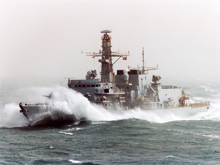 HMS Somerset F82 Type 23 Frigate 2003 In Rough Sea Photo Print - Posters, Prints, & Visual Artwork - by Hampshire Prints (image 1 of 9)