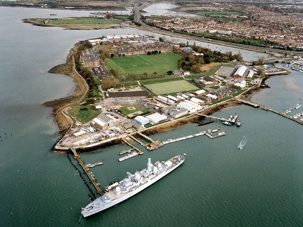 HMS Bristol D23 HMS Excellent (Whale Island) Aerial