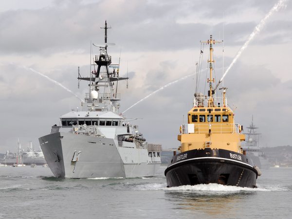 HMS Clyde P257 River Class Patrol Vessel 20 August 2007 Leaving Portsmouth
