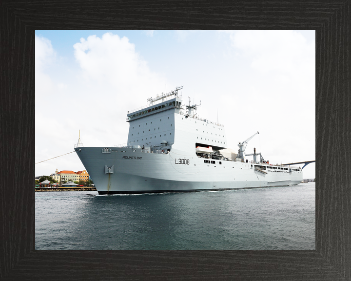 RFA Mounts Bay L3008 Bay Class Ship July 2018 Low Port Bow View