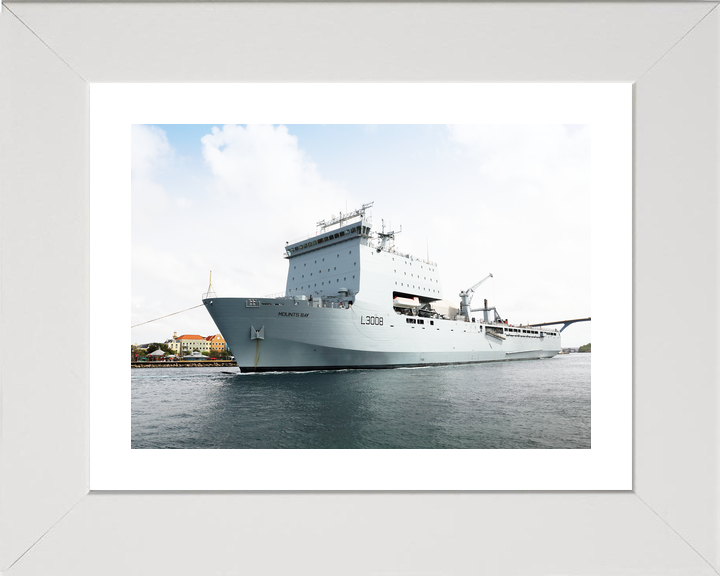RFA Mounts Bay L3008 Bay Class Ship July 2018 Low Port Bow View