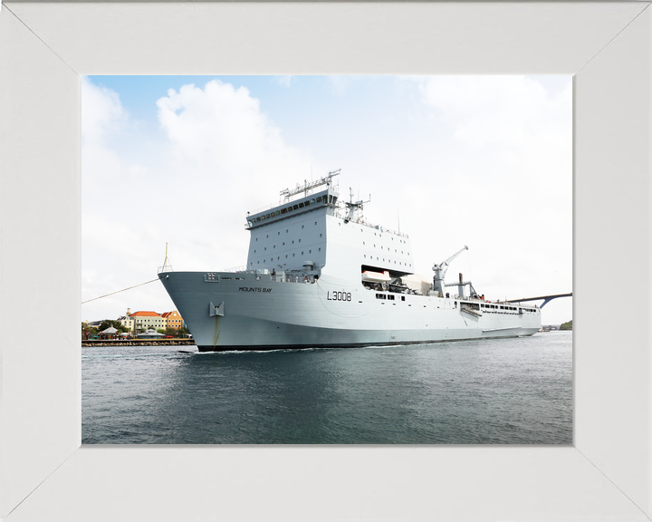 RFA Mounts Bay L3008 Bay Class Ship July 2018 Low Port Bow View