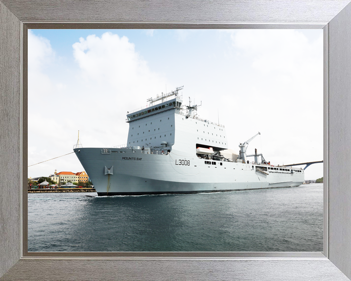 RFA Mounts Bay L3008 Bay Class Ship July 2018 Low Port Bow View