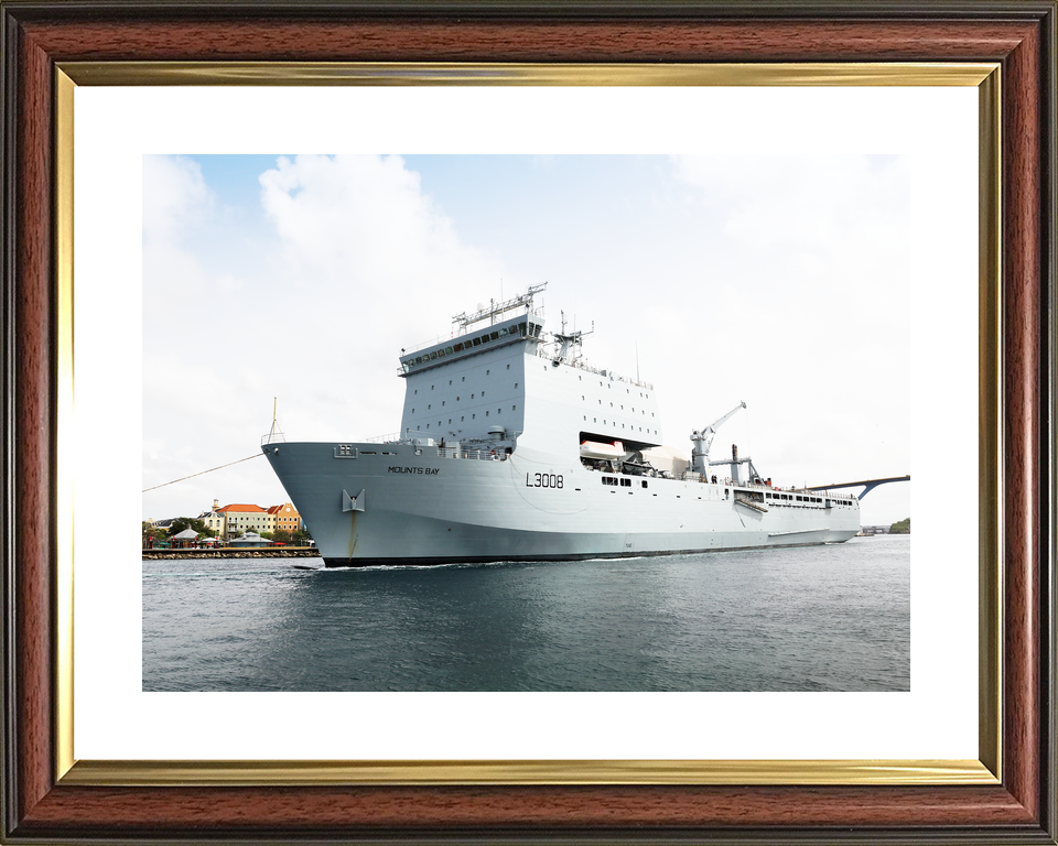 RFA Mounts Bay L3008 Bay Class Ship July 2018 Low Port Bow View