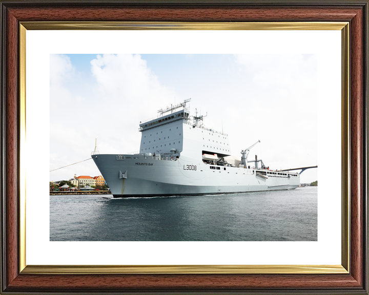 RFA Mounts Bay L3008 Bay Class Ship July 2018 Low Port Bow View