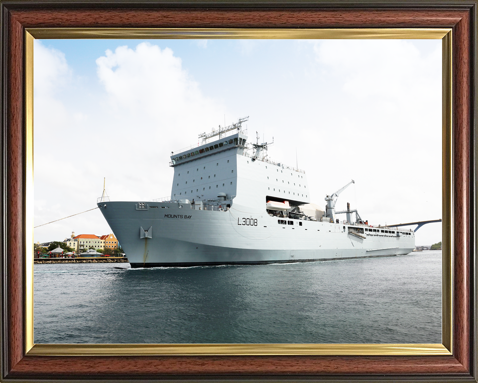 RFA Mounts Bay L3008 Bay Class Ship July 2018 Low Port Bow View
