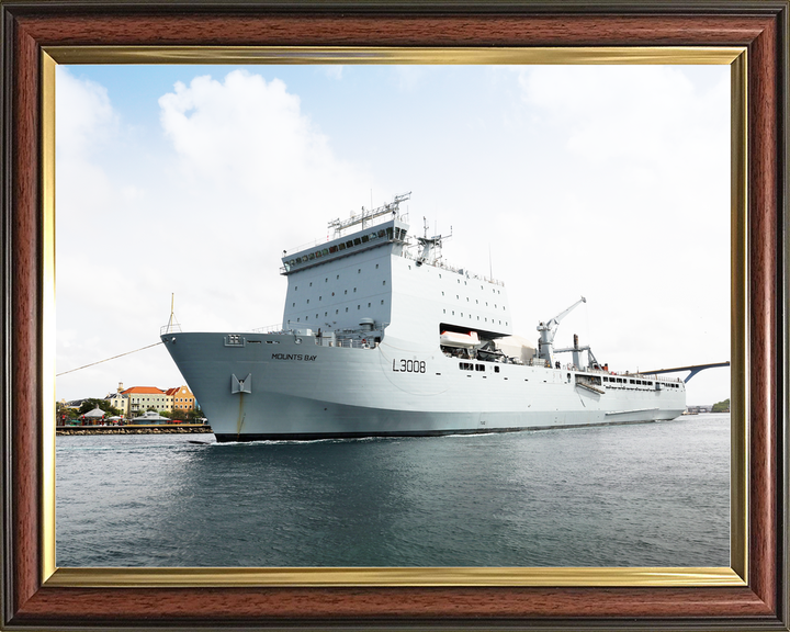 RFA Mounts Bay L3008 Bay Class Ship July 2018 Low Port Bow View