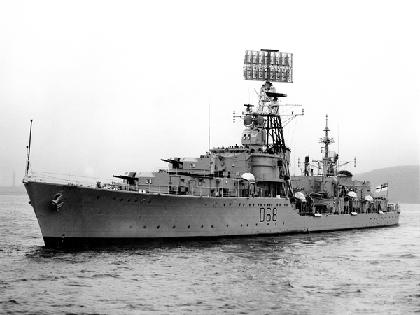 HMS Barrosa D68 Battle Class Destroyer 1963