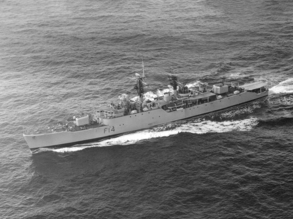 HMS Leopard F14 Leopard Class Frigate Port Side View