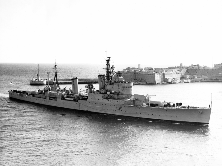 HMS Birmingham (C19) Photo Print - Valletta 1957 - Royal Navy Town Class Light Cruiser Posters, Prints, & Visual Artwork Hampshire Prints 6 x 4 No Frame No