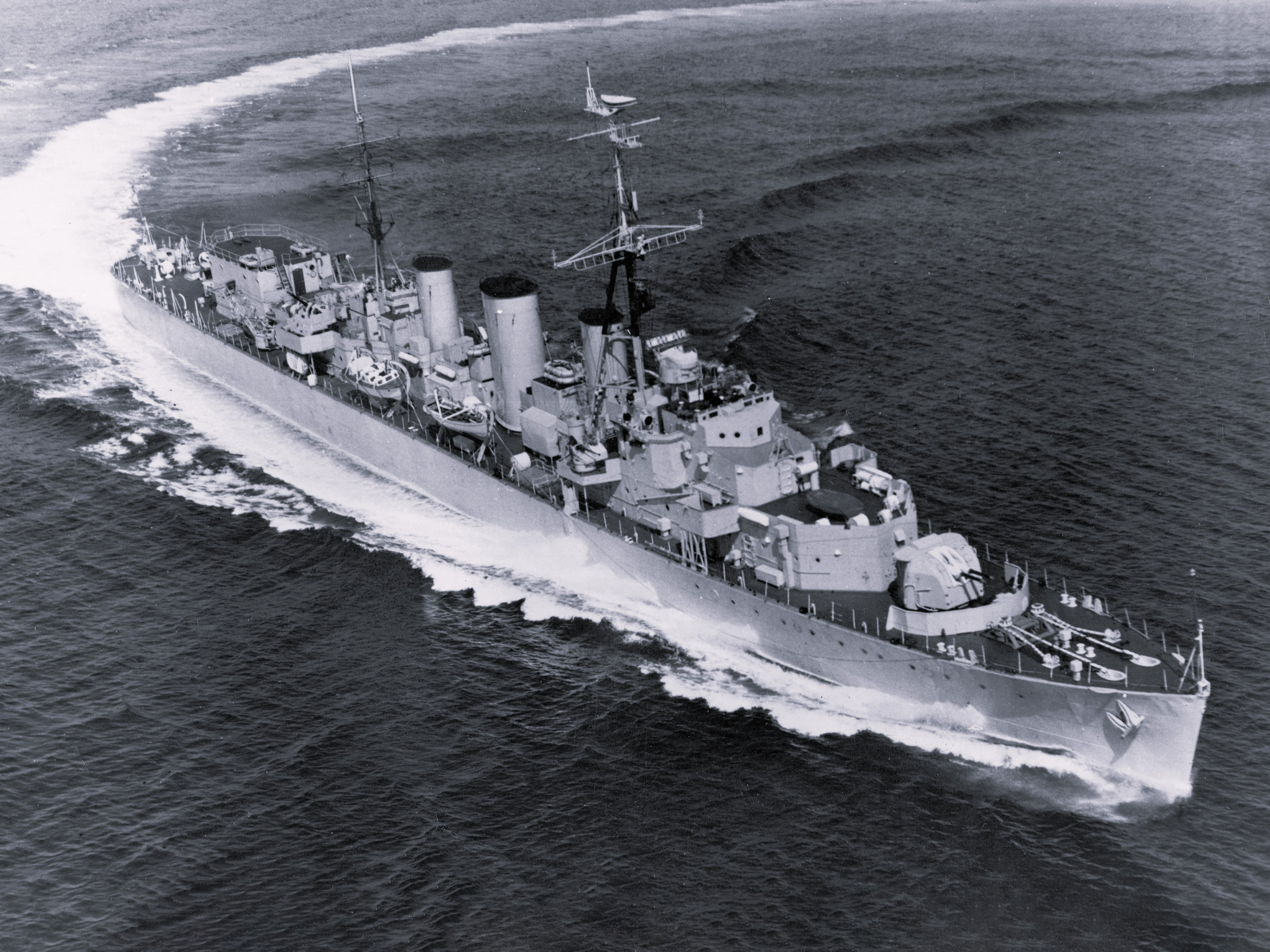 HMS Apollo (M01) Royal Navy Abdiel Class Minelayer At Sea Warship Phot ...