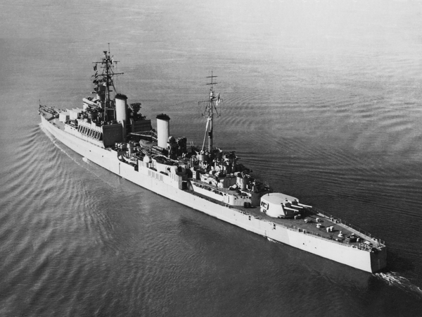 HMS Uganda 66 Fiji Class Light Cruiser 1944