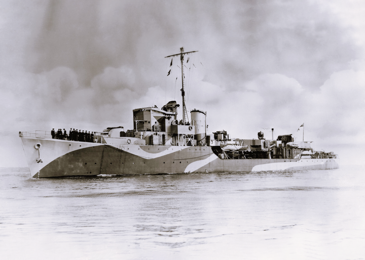 HMS Haydon (L75) - At Sea 1943 - Royal Navy Hunt Class Escort Destroyer Photo Print Wall Art Naval Decor UK Posters, Prints, & Visual Artwork Hampshire Prints 6 x 4 No Frame No